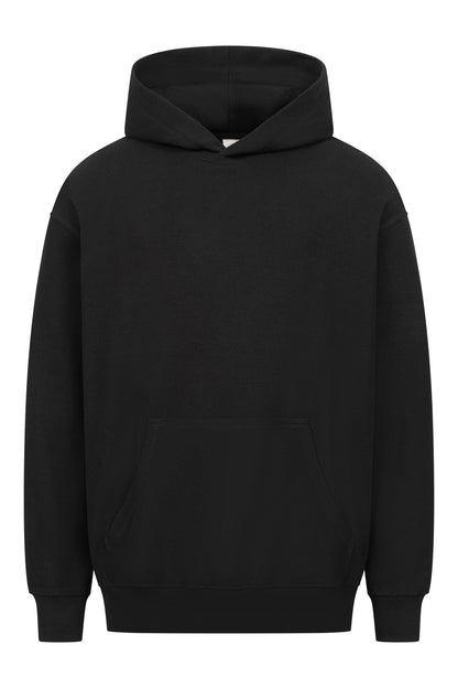 Regular Fit Hoodie aus Bio Baumwolle - Black Waffle Knit