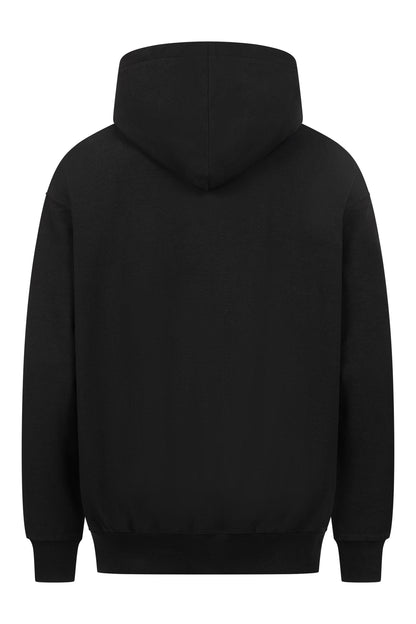 Regular Fit Hoodie aus Bio Baumwolle - Black Waffle Knit