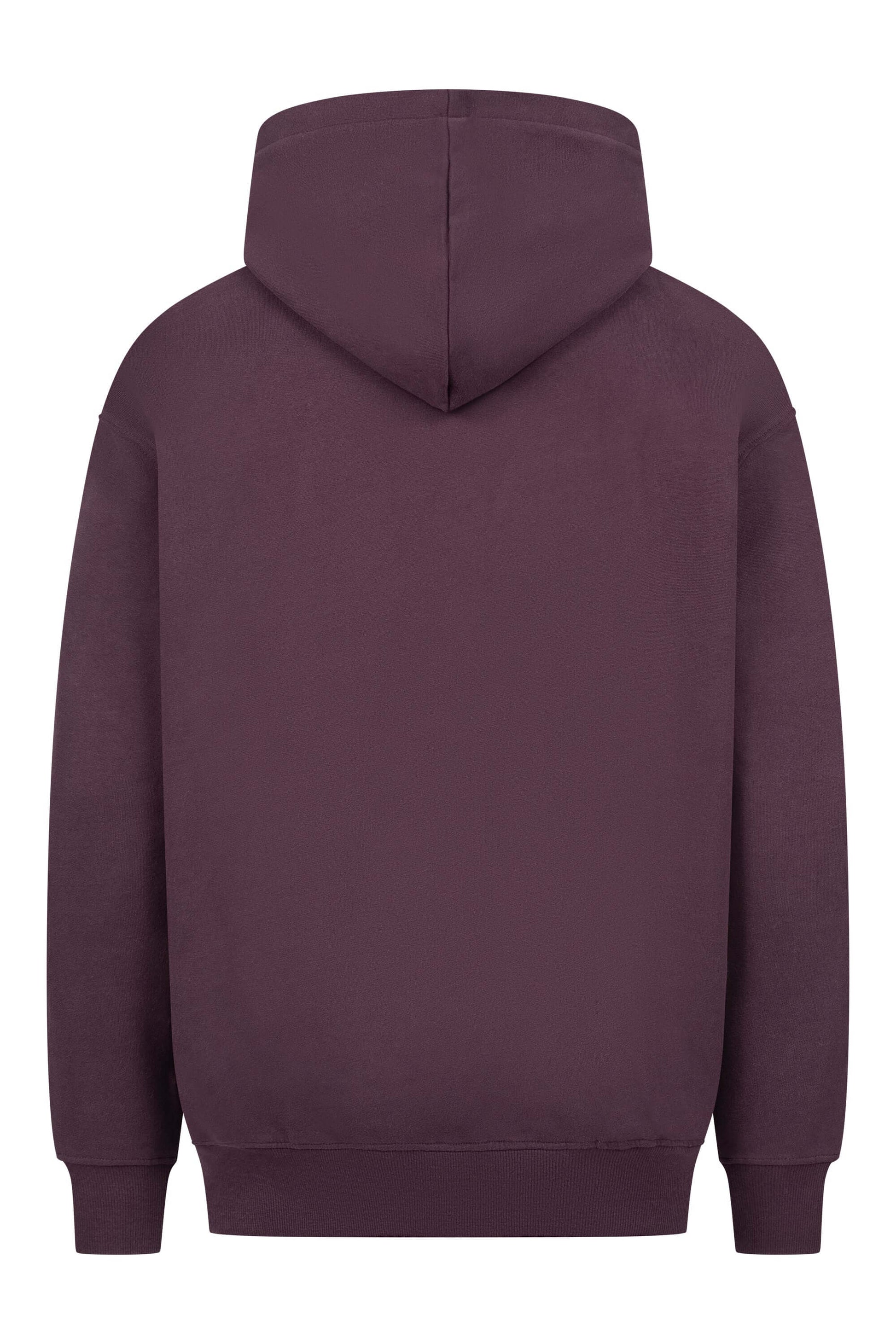 Rückansicht Rapanui Regular Fit Hoodie  aus GOTS Bio Baumwolle, Unisex, Plum Perfect